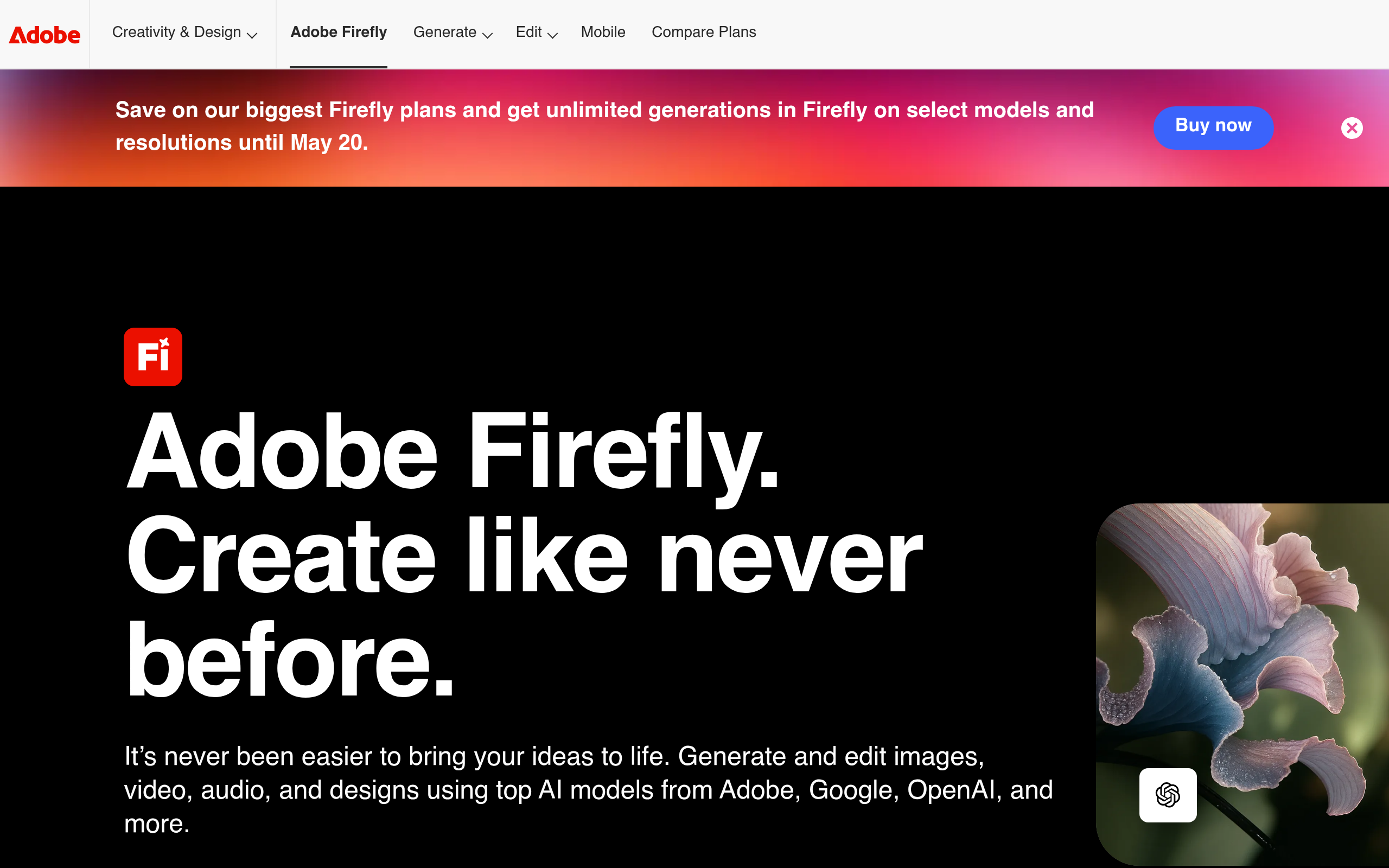Adobe Firefly screenshot