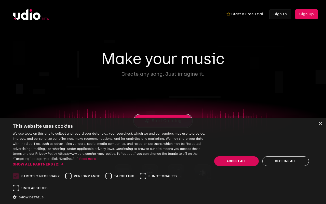Udio screenshot